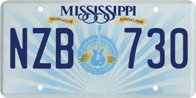 MS license plate NZB730
