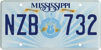 MS license plate NZB732