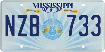 MS license plate NZB733