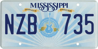 MS license plate NZB735