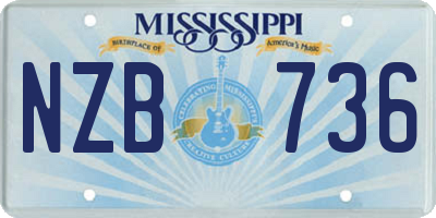 MS license plate NZB736