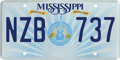 MS license plate NZB737