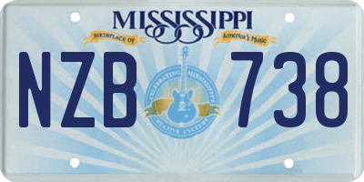 MS license plate NZB738