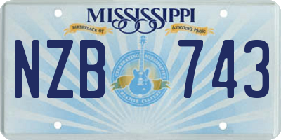 MS license plate NZB743