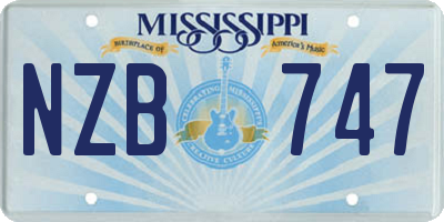 MS license plate NZB747