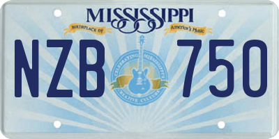 MS license plate NZB750