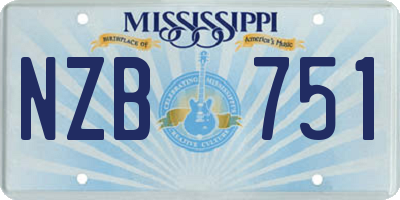 MS license plate NZB751