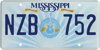 MS license plate NZB752