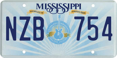 MS license plate NZB754