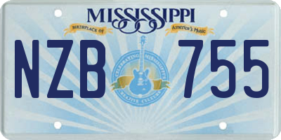 MS license plate NZB755