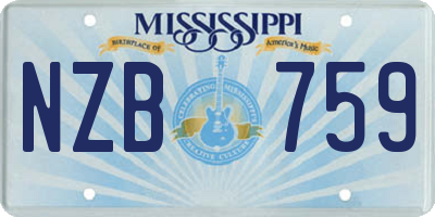 MS license plate NZB759