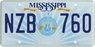 MS license plate NZB760