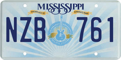 MS license plate NZB761
