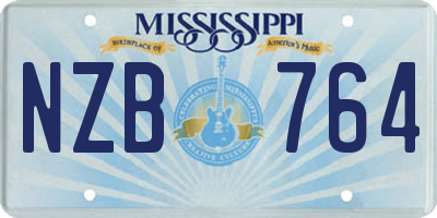 MS license plate NZB764