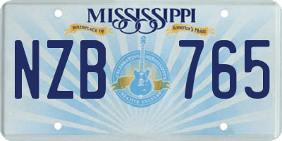 MS license plate NZB765