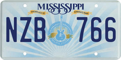 MS license plate NZB766