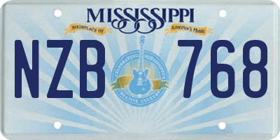MS license plate NZB768