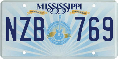 MS license plate NZB769