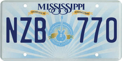 MS license plate NZB770