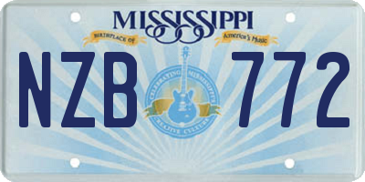 MS license plate NZB772