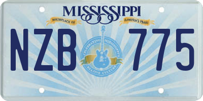 MS license plate NZB775