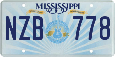 MS license plate NZB778