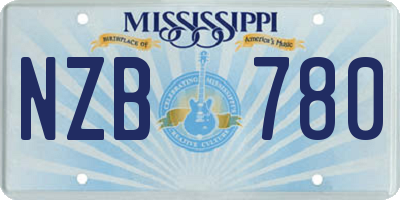 MS license plate NZB780