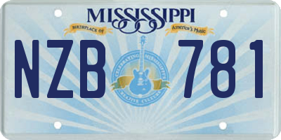 MS license plate NZB781