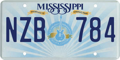 MS license plate NZB784