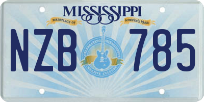 MS license plate NZB785