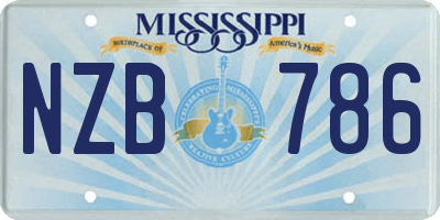 MS license plate NZB786