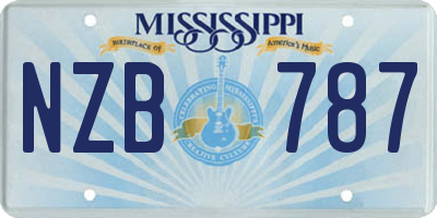 MS license plate NZB787