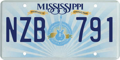 MS license plate NZB791