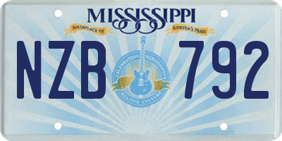 MS license plate NZB792