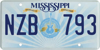 MS license plate NZB793