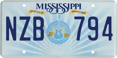 MS license plate NZB794
