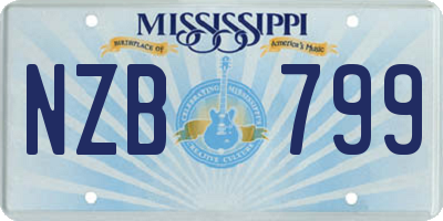 MS license plate NZB799