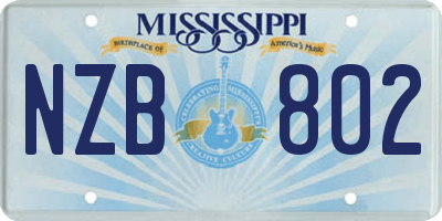 MS license plate NZB802