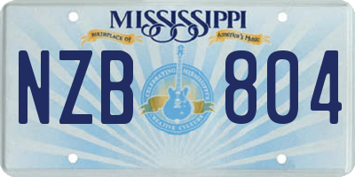 MS license plate NZB804