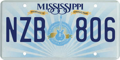 MS license plate NZB806