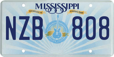 MS license plate NZB808
