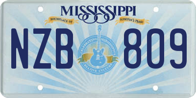 MS license plate NZB809
