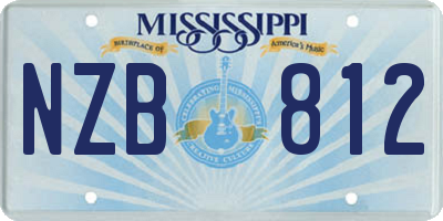 MS license plate NZB812