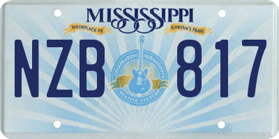 MS license plate NZB817