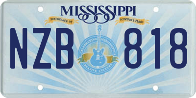 MS license plate NZB818