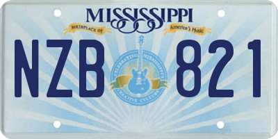 MS license plate NZB821