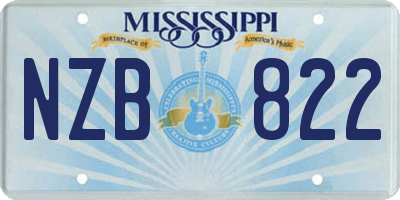 MS license plate NZB822