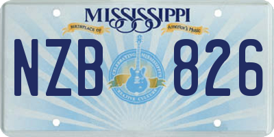MS license plate NZB826