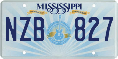 MS license plate NZB827