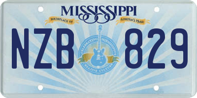 MS license plate NZB829